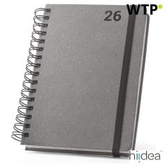 SIMMEL A5, A5 diary, with rings, in leather (58% recycled), black, 96215-103