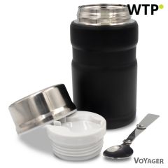 Contenitore termico per alimenti 650 ml Air Gifts, cucchiaio pieghevole | Jonathan, nero, V9962-03