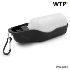 Bottiglia da viaggio 250 ml per cani, ciotola per acqua con moschettone | Maud, nero, V0020-W-03