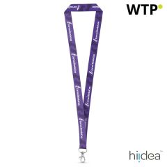 WINDSOR, Recycled polyester (100% rPET) sublimation lanyard with carabiner, white, 94974-106