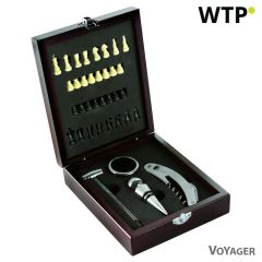 Vinski set, 5 kosov, šahovska igra, rjava, V5334-17