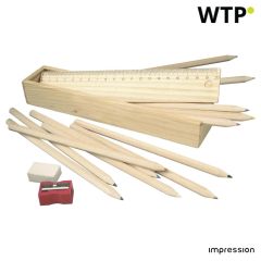 Wooden box with pencils Carmelita, brown, 2545-011999999