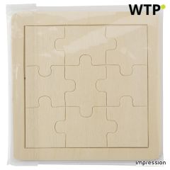 Wooden nine piece puzzle Alvaro, brown, 427485-945999999