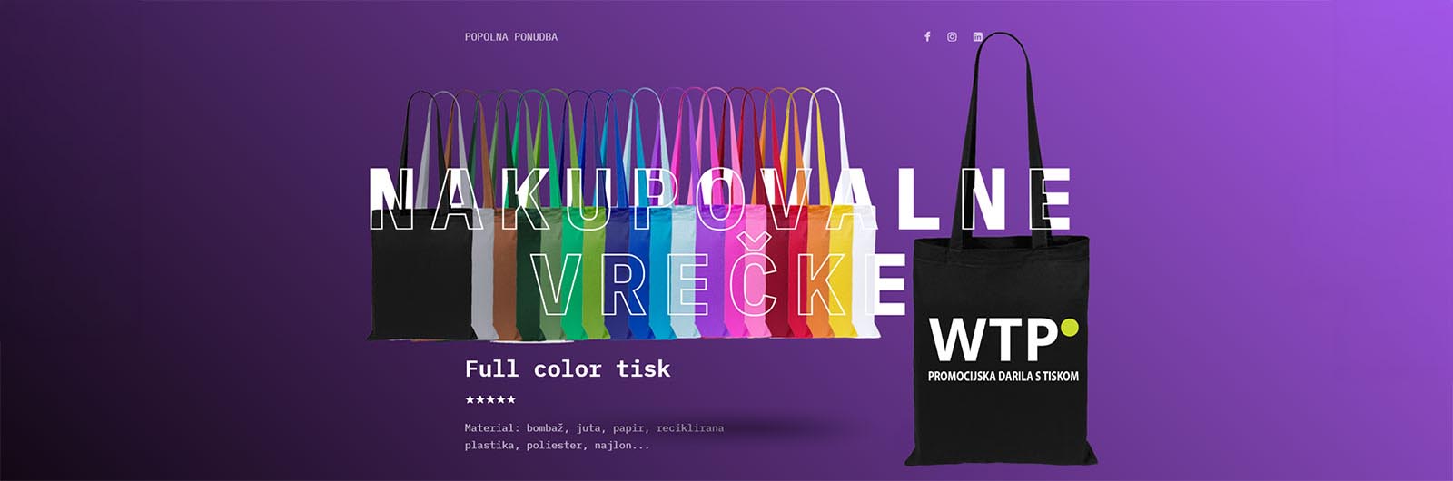 Nakupovalne vrečke s tiskom logotipa