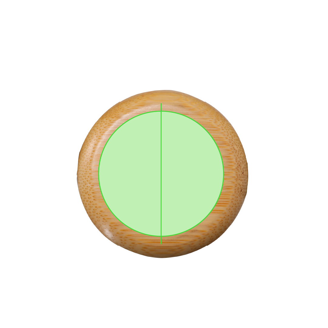 Centered on lid