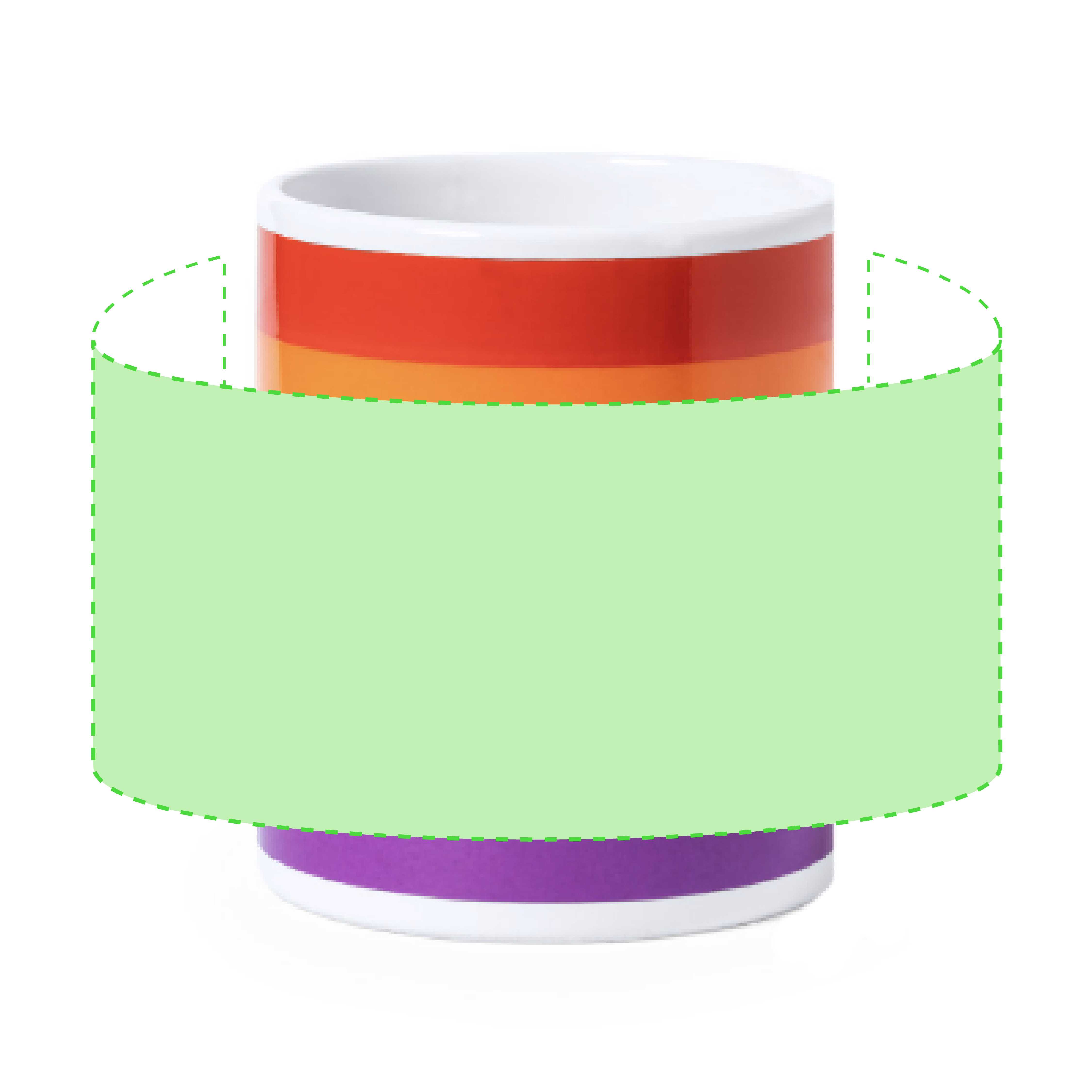 Around the cup