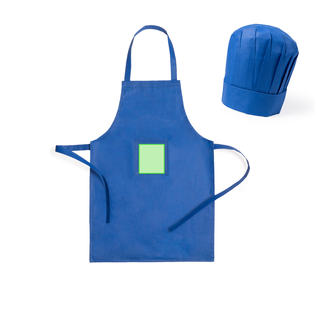 In the pocket of her apron