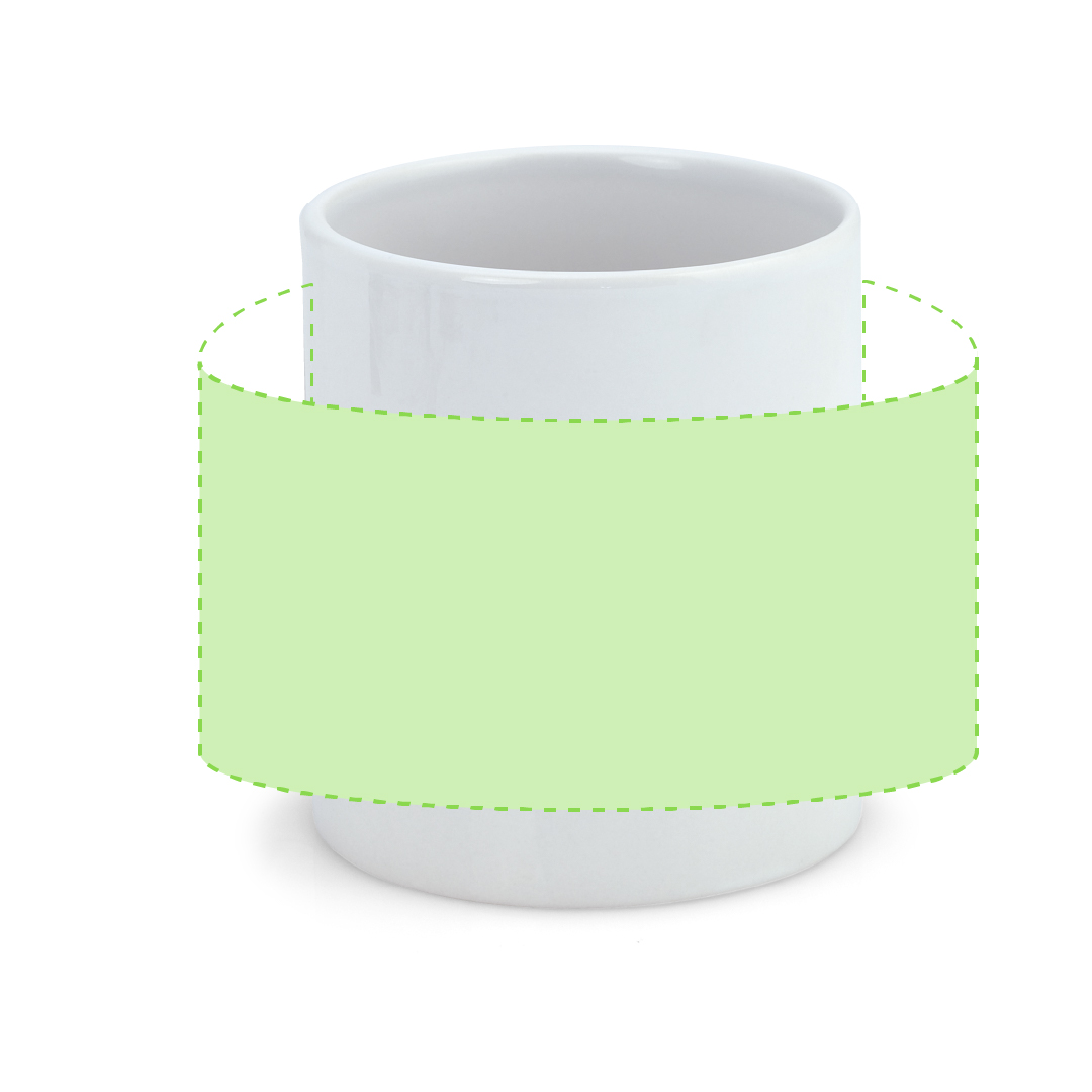 Mittig um die Tasse