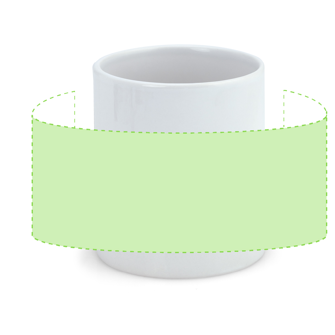 Mittig um die Tasse