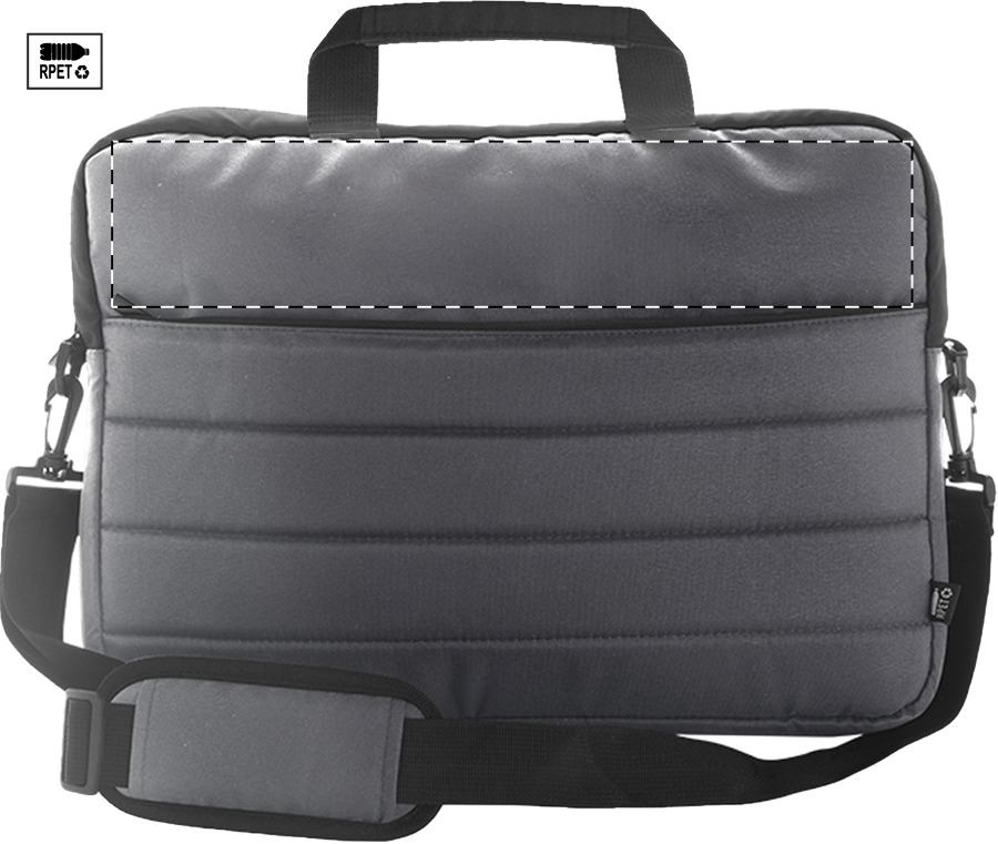 Front side - above zip