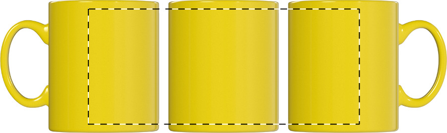 Rotary screen printing opposite of the handle