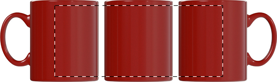 Rotary screen printing opposite of the handle