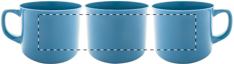 Rotary screen printing opposite of the handle