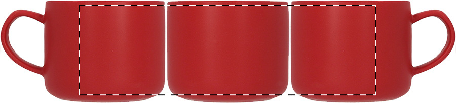 Rotary screen printing opposite of the handle