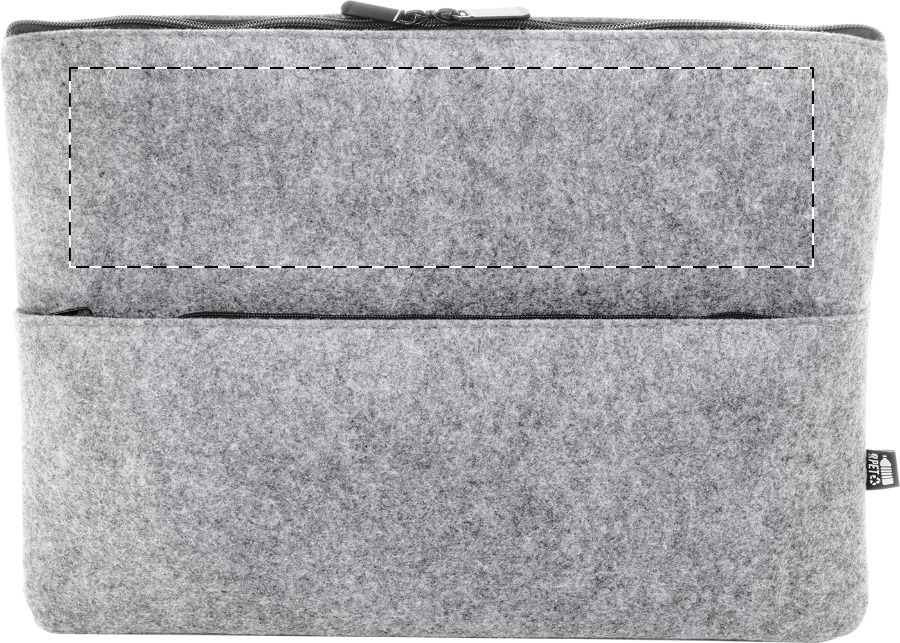 Front side - above zip