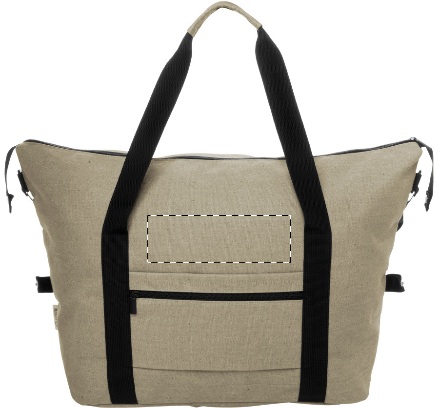 Front side - above zip
