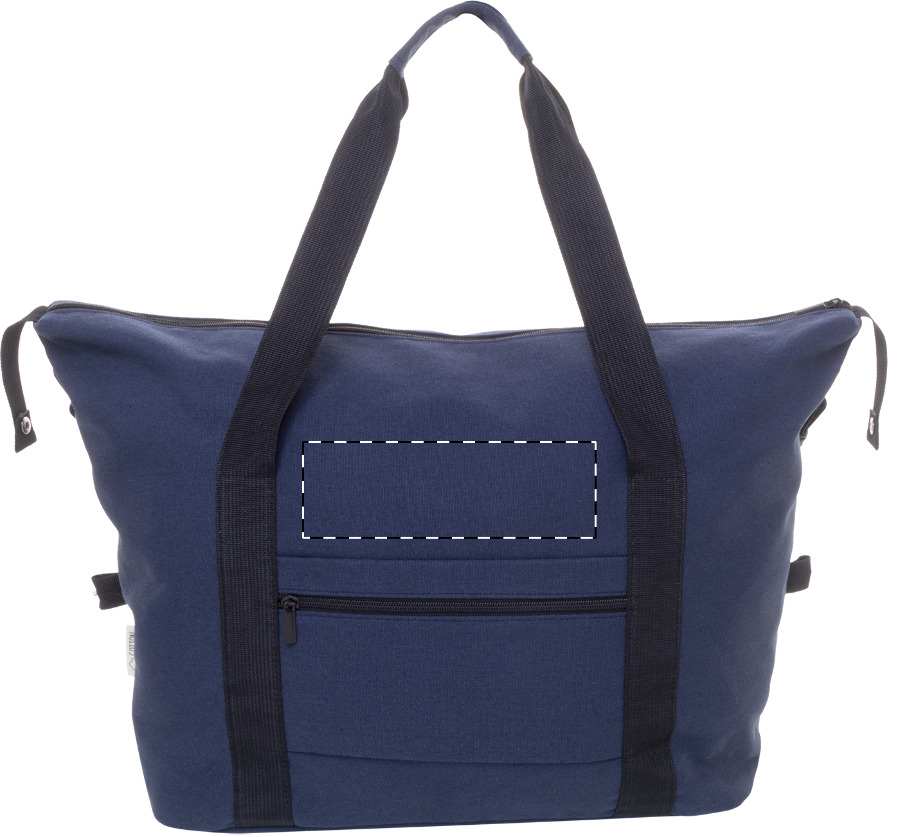 Front side - above zip