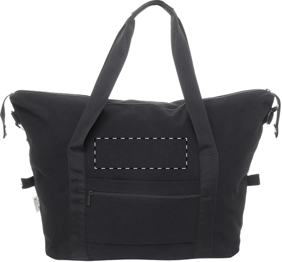 Front side - above zip